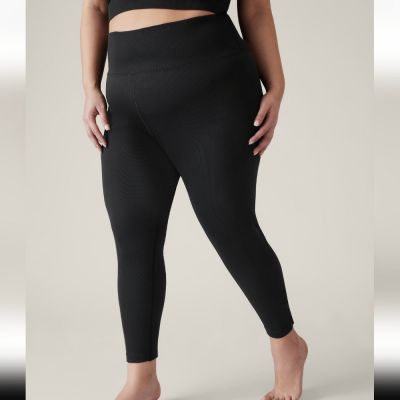 New Athleta Aurora Seamless Ribbed Leggings in Black Size 2X NWT