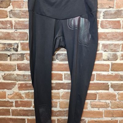 adidas Women's Plus Size 2X Black Holiday Shine Graphic Tights NWT