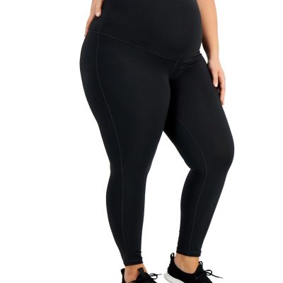 ID Ideology Plus Size Maternity Ankle Leggings Deep Black 1X