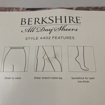 Nude Berkshire Queen Ultra Sheer Control Top Pantyhose Hosiery-Women's 1-2 Black