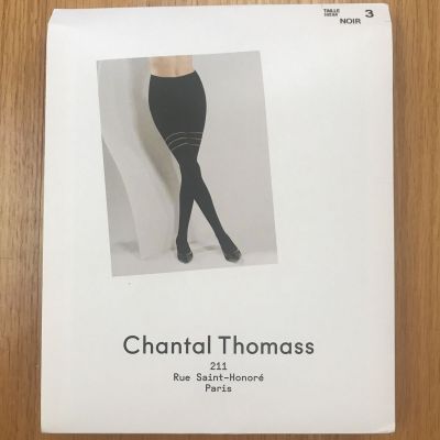 NEW Chantal Thomass Black Opaque Pantyhose Tights, 211 Rue Saint-Honore: Size 3