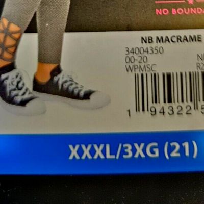 No Bo~ NEW?Junior's Macreme Sueded Ankle leggings size 3XL~Black