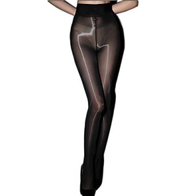 Women Oily Shiny Tights 8D High-Density Sheer Tights Anti-Snag Control Top Pa...