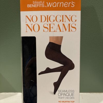 Blissful Benefits by Warner's Women's No Dig, No Seam Tights Black- Size SMALL