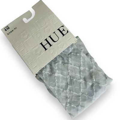 HUE Scalloped Grid Knee Hi Womens One Size Chrome 1 Pair NEW