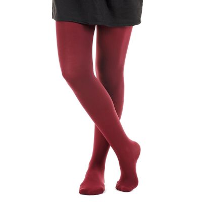 Fil de Jour France 50 Denier Opaque Tights, Bordeaux Red, S/M, Made in Italy