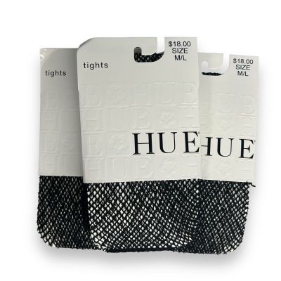 Women’s Hue Wool Boucle Open Knit Tights Size M/ L Wool Net Tights 3 Pair