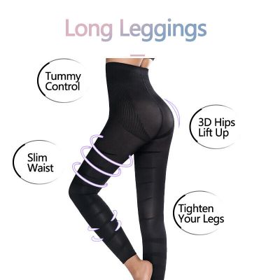 Women's Compression Leggings High Waisted Body Shaper Running Cycling Yoga Pants