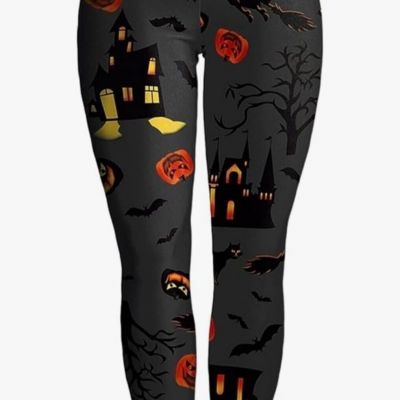 Women's Printed Leggings Halloween Pumpkin Colorful Casual Workout Leggings Yoga