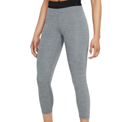 Nike Womens Plus Size Pro Cropped Leggings,Smoke Grey/Htr/Blackblack Size 2X