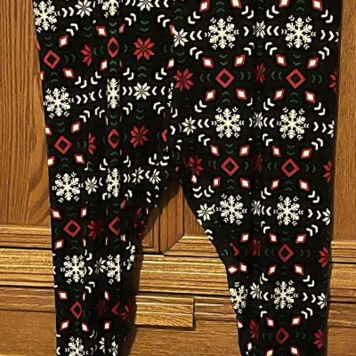 NWT women 4X 28W 30W legging Christmas FF feeling festive holiday snowflakes