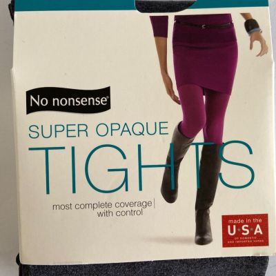 No Nonsense Super Opaque Tights Control Top Size S Graphite Heather