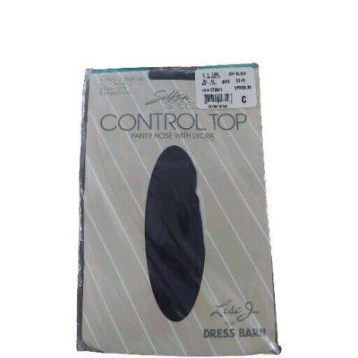 Dress Barn™ Size C Lise J Satiny Control Top Panty Hose OFF BLACK Sandalfoot