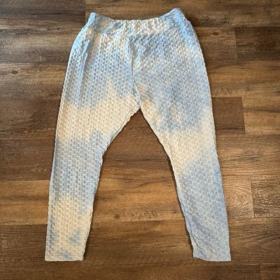 Rue+ Rue21 Honeycomb Leggings Blue Gray White Plus 3X 3XL Ethereal Comfy Clouds