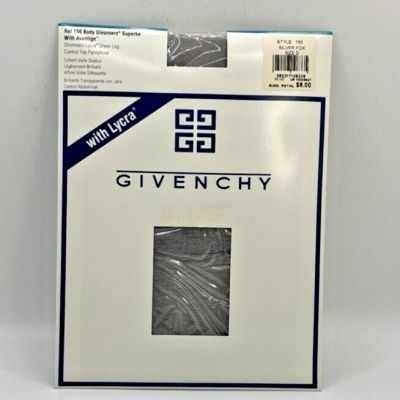 Givenchy Body Gleamers Superbe Pantyhose Sheer Leg Silver Fox Size D NOS NIB VTG