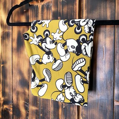 Lularoe Disney Leggings - OS - Mustard Yellow Mickey Mouse