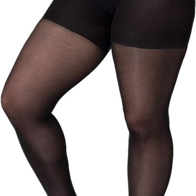 Solid Black Opaque Tights with Nylon Control Top Hosiery Pantyhose for Women fro