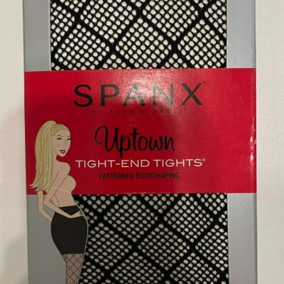 Spanx Tights Womens Size C Black Diamond Fishnet Uptown Tight End Shapewear New