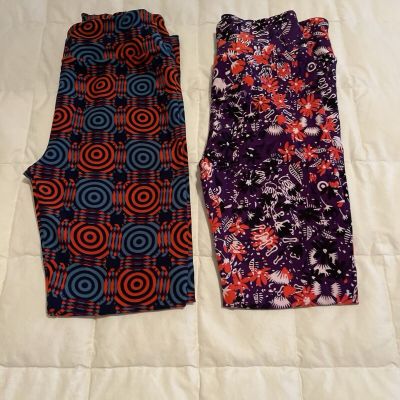 Women’s One Size Lularoe Leggings Lot Of 2 Multi Color NWOT