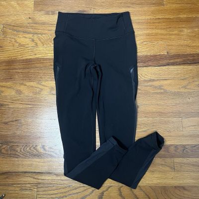 Lululemon black  Leggings Back Zip pocket hight Waisted size 4