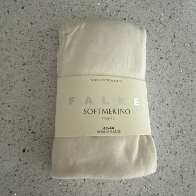 Falke 48425 Soft Merino Wool Blend Tights Brand New Med/Large 42-44 Off White
