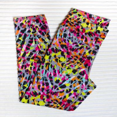 EVCR Womens Leggings Rainbow Colorful Animal Print Yoga Workout Athleisure Large