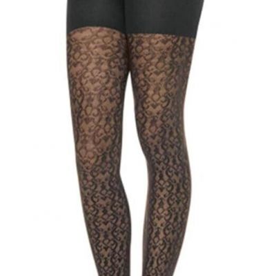 SPANX TAKES OFF PATTERNED SHAPING TIGHTS  Size C  FILIGREE BLACK