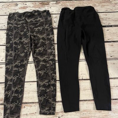 CRZ YOGA Black & Gray Camo Activewear Leggings Womens Size 14 Set of 2