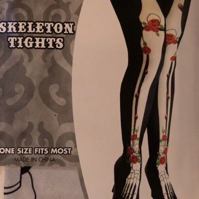 10-PACK - Day of The Dead Themed Skeleton Tights - Brand New-One Size Fits Most