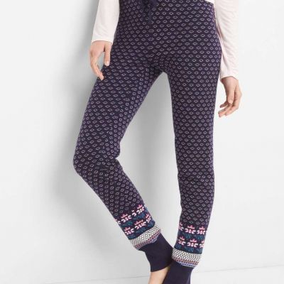 NWT GAP Women Fair Isle Sweater Leggings XS Navy #1f