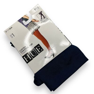 HUE Apollo Blue Luster Control Top Tights 1 Pair Womens Size 1