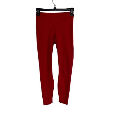 YOGALICIOUS Lux Woman's Red Athletic Capri Workout Yoga Sports Leggings Size XS