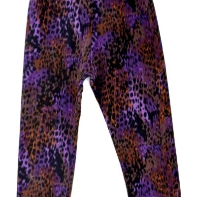 LOGO Leggings Women's Size Small Purple Black Animal Print Pull On New Flawed