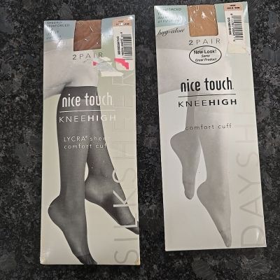 (2) Nude Nice Touch Knee High Comfort Cuff Size B Each 2 Packs