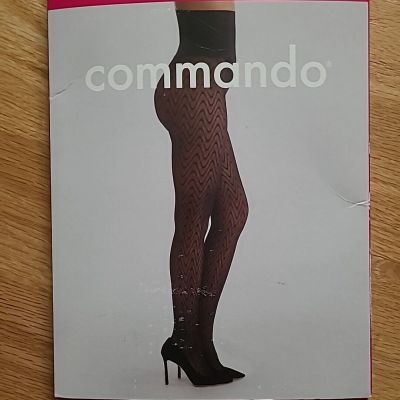 Commando The Wavy Net Tights HN063 Black Size M