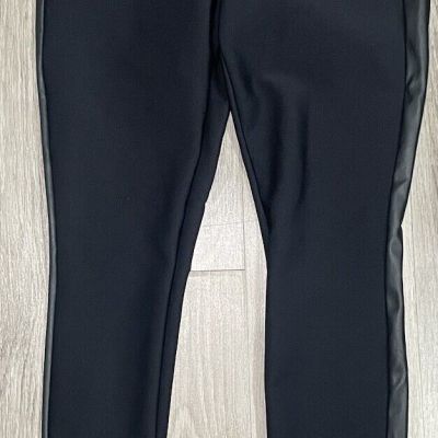 Wolford Billie Jersey / Faux Leather Leggings Black Womens Size Medium M