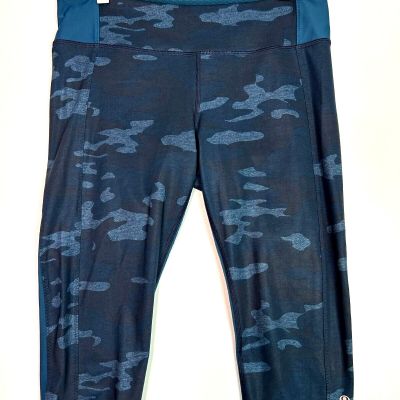 Lululemon ClipIn Crop Heathered Texture Lotus Camo Oil Slick Blue Alberta Lake 8