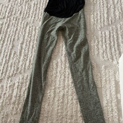 Beyond the Bump by Beyond Yoga Maternity Gray Green Pull On Leggings Small