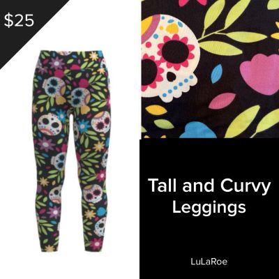 NEW LuLaRoe Tall & Curvy TC Leggings 2024 Halloween Wicked Cute Cap Sugar Skulls