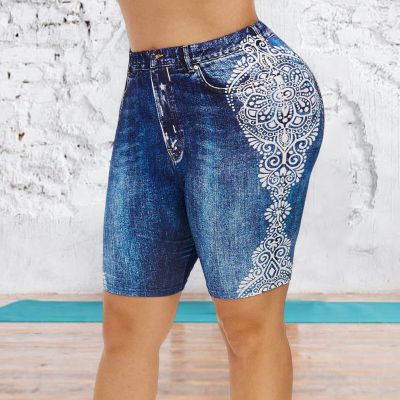 Jeans Leggings Sweat-absorbing Daily Wear Soft Summer Women Shorts Lift Hip