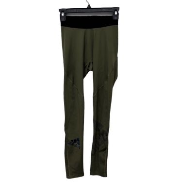 Adidas Womens Leggings Small Olive Green Alphaskin Base Layer Ankle Activewear