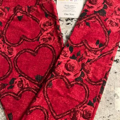 LLR One Size Valentine's Day Collection Red Floral with Hearts