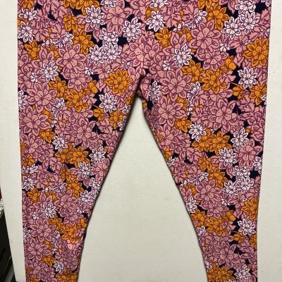 LulaRoe Women's Floral Leggings Polyester Spandex Size TC2