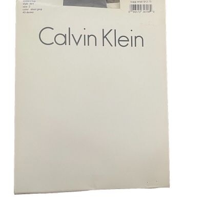 Calvin Klein Soft Opaque Control Top Tights Steel Gray Size 2 Medium 801 New