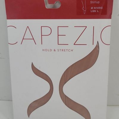 CAPEZIO HOLD & STRETCH BALLET STIRRUP SEMI OPAQUE TIGHTS LARGE BROWN