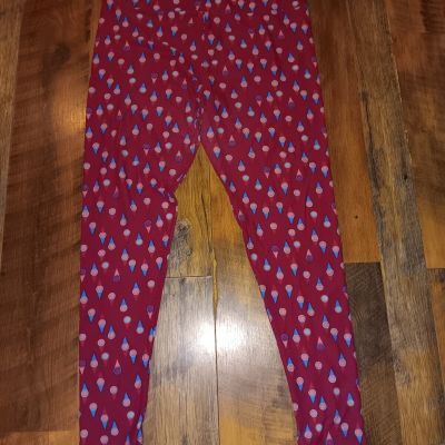 LuLaRoe Womens Multi Color #1651   Elastic Waist Soft Leggings Size TC