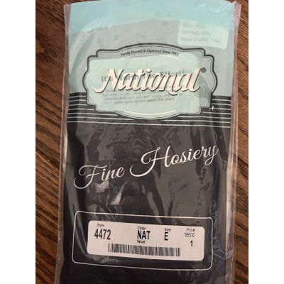 Vintage Pair Of National Fine Hosiery Stocking Color Natural Size E Style 4472