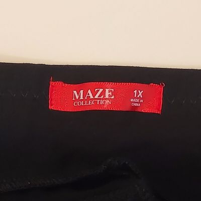 Maze Collection Women Black Shaping Ponte Leggings Tregging Pants Sz 1X NWT NEW