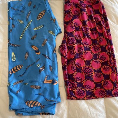 LuLaroe Leggings One Size Lot Of 2 Pre Owned