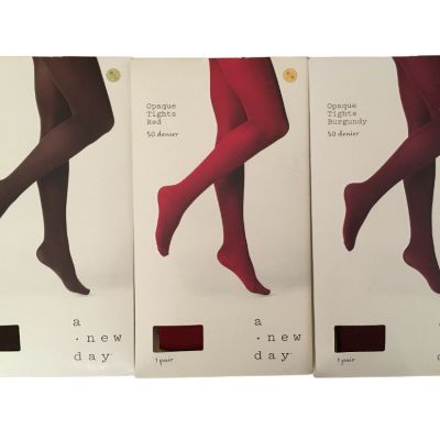 A New Day Women's Opaque Tights Choose from Three Colors & Sizes S/M, M/L, L/XL